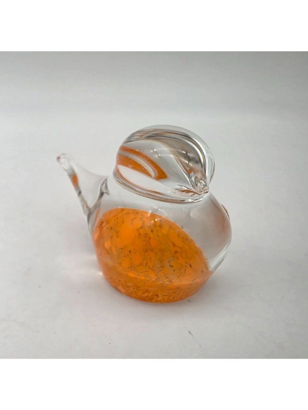 Mikasa Glass Bird Figurine Paperwight Orange & Clear Czech Republic 2" - Picture 4 of 8